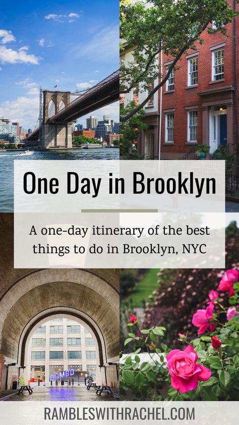 What to do and where to go when you only have one day in Brooklyn! From walking the bridge to the botanic garden, this one-day itinerary is full of the best things to do in Brooklyn, NYC. If you're visiting NYC, you have to spend a day in Brooklyn. Brooklyn Walking Tour, Brooklyn Bucket List, Brooklyn Places To Visit, One Day In Brooklyn, A Day In Brooklyn, Brooklyn Nyc Things To Do, Brooklyn Ny Things To Do, What To Do In Brooklyn New York, Brooklyn New York Things To Do