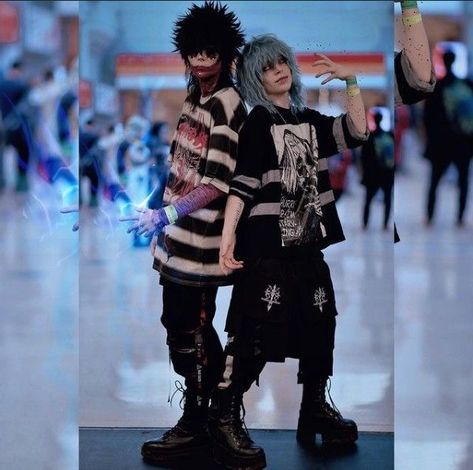 Shigadabi Cosplay, Shigaraki And Dabi, Dabi Cosplay, Punk Fashion Diy, Emo Love, My Hero Academia Cosplay, Mha Cosplay, Anime Villians, Tomura Shigaraki