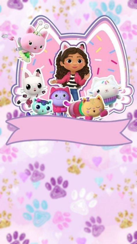 Gabbys Dollhouse Party Invitation, Gabbys Dollhouse Birthday Party, Gabby's Dollhouse Birthday Party, Gabby's Dollhouse Birthday, Party Rentals Business, Cat Invitations, Gabby Dollhouse, Cat Themed Birthday Party, Sprinkle Party