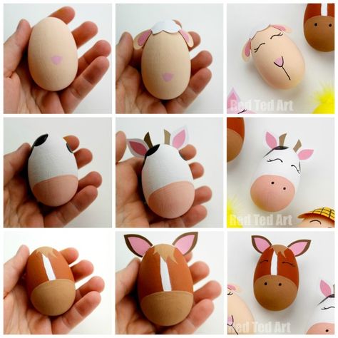 Old McDonald Had a Farm Egg Decorating Ideas! A fantastic Egg Decorating idea for Preschool - bring this classic Nursery Rhyme to life with these Farm Yard DIY Eggs. Also a great theme for a School Egg Decorating Competition! #eggs #eggdecorating #spring #easter #preschool #schooleggdecoratingcompetition #oldmacdonald Easter Eggs Diy Kids, Animal Egg Decorating Ideas, Egg Decorating Ideas Easy, Easter Egg Designs For Kids, Egg Decorating Ideas For Kids, School Egg Decorating Ideas, Egg Decorating Competition, Easter Egg Competition Ideas, Easter Eggs Ideas