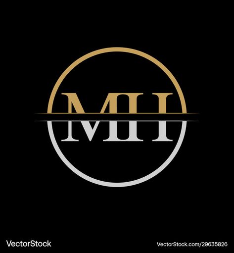 Mh Logo Design, Gold Vector, Vector Template, Letter Logo Design, Logo Design Template, Design Vector, Letter Logo, Gold And Silver, High Res