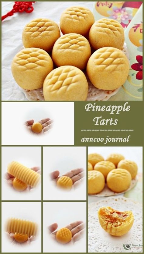 Pineapple Tarts Cake Recipes Ideas, Ideas Healthy Food, Cny Cookies, Pear And Almond Cake, Pineapple Tarts, Pineapple Cookies, Resepi Biskut, Pineapple Jam, Pineapple Tart