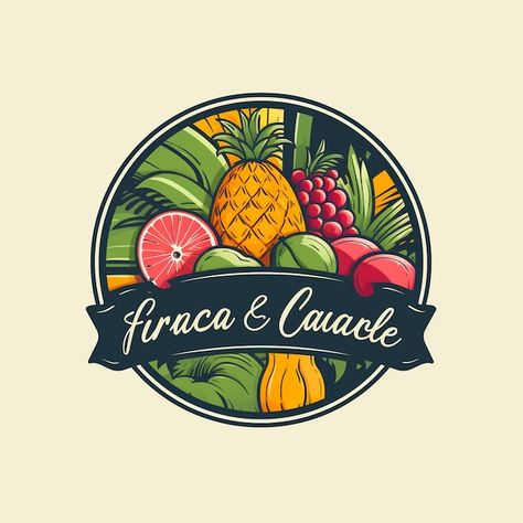 Photo a mix fruit logo design | Premium Photo #Freepik #photo #food-logo #flat-logo #logo #logo-templates Fruits Logo Design, Fruits Logo, Lemonade Business, Fruit Logo Design Ideas, Food Brand Logos, Drawn Logo Design, Fruit Logo Design, Mix Fruit, Packaging Logo