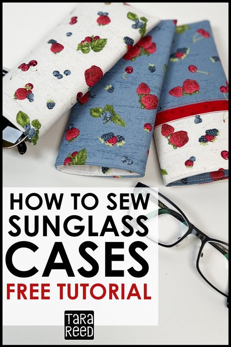 Sunglasses Pouch Pattern, Reading Glasses Case Pattern, Fabric Glasses Case Pattern, Diy Glasses Case, Sunglass Case Pattern, Eyeglass Cases Diy, Sew Eyeglass Cases, Eyeglass Cases Tutorial, Eyeglass Cases Pattern