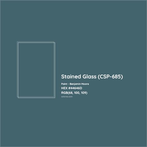 Benjamin Moore Stained Glass (CSP-685) Paint color codes, similar paints and colors Stained Glass Paint Color Benjamin Moore, Benjamin Moore Stained Glass Paint, Stained Glass Benjamin Moore, Sherwin Williams Stain, Paint Color Codes, Rgb Color Codes, Hexadecimal Color, Choosing Paint Colours, Rgb Color Wheel