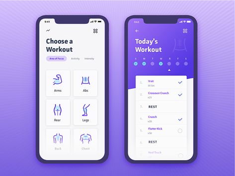 Daily Ui Challenge 041 - Workout Tracker by Andrea Hock Application Ui Design, Ui Design Mobile, Ui Ux 디자인, App Design Layout, Android App Design, Ios App Design, Workout Tracker, Web Design Mobile, Mobile App Design Inspiration