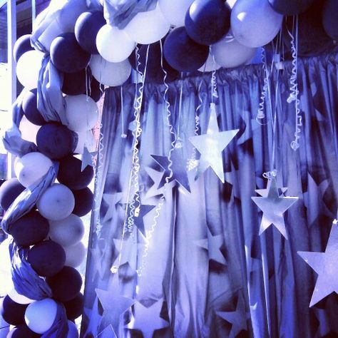 Balloon Arch, Under The Stars, 30th Birthday, Starry Night, Arch, Balloons, Ceiling Lights, Stars, Birthday