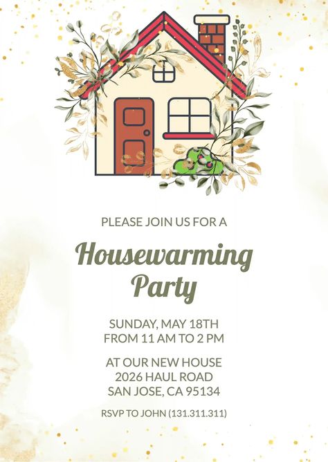 Housewarming Invitation Templates, Housewarming Invitation, Housewarming Party Invitations, Online Invitation, Flower House, House Warming Invitations, Invitation Maker, Valentines Day Cakes, Housewarming Party