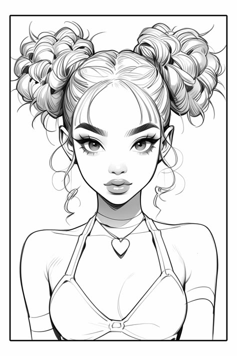 Minimal Drawing Aesthetic, Traceable Drawings, Baddie Coloring Pages, Evvi Art, Colouring Pics, People Coloring Pages, Manga Coloring Book, Woman Artwork, Ring Case