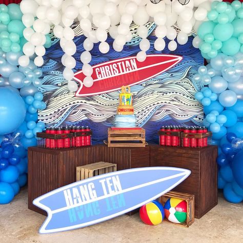 Hang 10 Birthday Party, 10th Birthday Themes Boys, Hang Ten Birthday Party, Dessert Table Design, 10 Birthday Party, Ten Birthday, 10 Birthday, Tenth Birthday, Hang 10