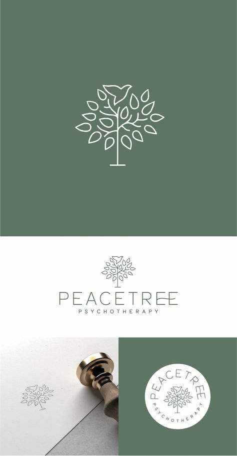 Grafik Design Logo, Psychologist Logo, Tree Logo Design, Nature Logo Design, Logo Branding Design, Tree Logo, Tree Logos, Pet Logo Design, Care Logo