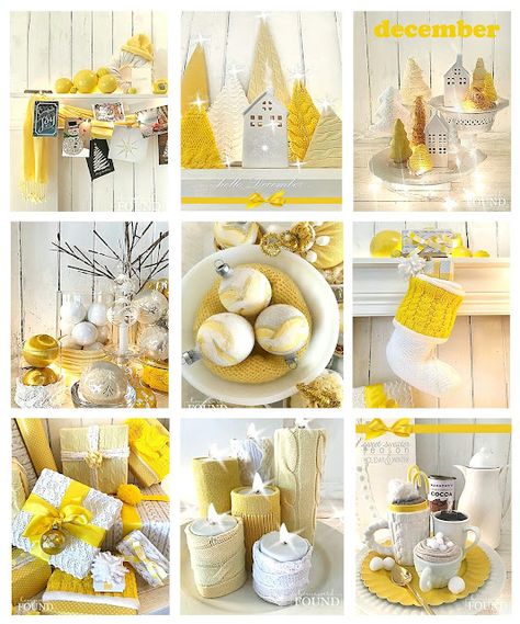 holiday decor, Christmas decor, ornaments, mantel decor, Christmas trees, diy, diy home decor, diy Christmas, yellow aesthetic, sweater crafts Yellow Christmas Decor, December Decor, Absolut Citron, Winter Entertaining, Yellow Christmas, Cocktail And Mocktail, Christmas Color, Home Decor Blog, Create Decor