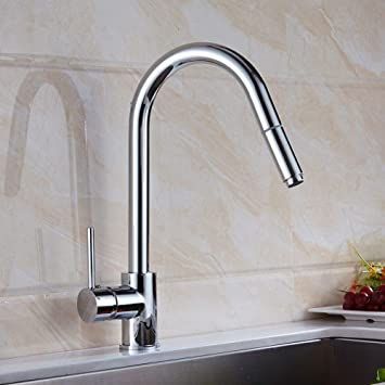 YHSGY Pull Ou Tkitchen Sink Faucets Mixer Tap Single Handle Hot and Cold Kitchen Crane Tap Total Brass Golden Kitchen Rotating Faucet Nickel Kitchen Faucet, Brushed Nickel Kitchen Faucet, Stainless Steel Kitchen Faucet, Modern Kitchen Faucet, Brushed Nickel Kitchen, Best Kitchen Sinks, Chrome Kitchen Faucet, Brass Kitchen Faucet, Pull Out Faucet