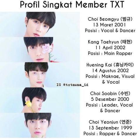 Txt profile Kpop Members Names, Tomorrow By Together, Txt Kpop, Rap Lines, 1 April, Korean Celebrities, Kpop Wallpaper, Guys And Girls, Kpop Groups