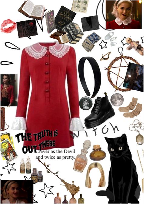 Sabrina The Teenage Witch Outfits 2018, Chilling Adventures Of Sabrina Outfits, Szn Aesthetic, Sabrina Spellman Outfit, Sabrina Style, Grey Witch, Dark Academia School, The Chilling Adventures Of Sabrina, Witchy Aesthetics