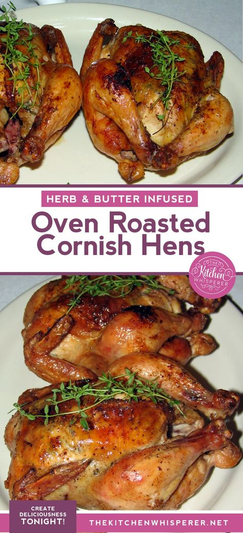 Oven Roasted Cornish Hens, Baked Cornish Hens, Cooking Cornish Hens, Turkey Roasted, Game Hen Recipes, Cornish Game Hen Recipes, Roasted Cornish Hen, Whole Chicken Recipe, Cornish Game Hens