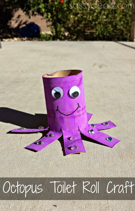 Learn how to make a fun octopus toilet paper roll craft for kids. Toilet Roll Crafts, Toilet Paper Roll Craft, Octopus Crafts, Roll Craft, Toilet Roll Craft, Toilet Paper Crafts, Toilet Paper Rolls, Education Activities, Sea Crafts