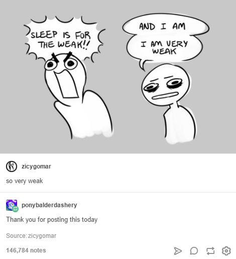 Tumblr Sleep Is For The Weak, Funny Sleep, Online Comics, Art Memes, Tumblr Funny, Tumblr Posts, Quotes Funny, Funny Comics, Funny Posts