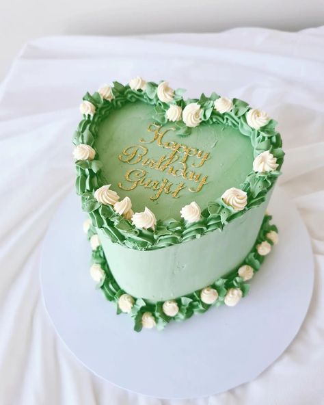 When customers inspire sweetness 💚 this green heart shape beauty is a birthday gift from a thoughtful wife to her husband. Cheers to love and celebrations! 💚 #customerlove #bakedwithlove❤️ #greenheartcake #greenheart #birthdaytreats #vintageheart #vintageheartcake #flowerheartcake #customerjoy #Laverton #lavertonnorth #altonameadows #altona #williamstown #portmelbourne #Newport #pointcookcakes #pointcook #sanctuarylakes Dark Green Heart Cake, Green Heart Birthday Cake, Green Heart Shaped Birthday Cake, Green Heart-shaped Anniversary Jewelry, Green Heart Cake, Classic Green Heart-shaped Jewelry, Heart Shaped Birthday Cake, Heart Birthday Cake, Vintage Birthday Cakes