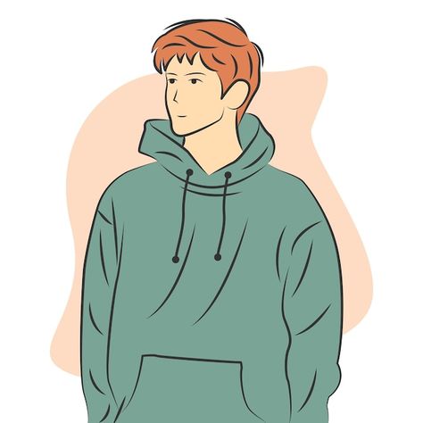 Handsome man character wearing hoodie in... | Premium Vector #Freepik #vector #male #boy-face #guy #man-smile Character Wearing Hoodie, Guy In Hoodie, Hoodie Vector, Hoodie Illustration, Hoodie Cartoon, Man Illustration, Cartoon Man, Man Character, Style Hoodie