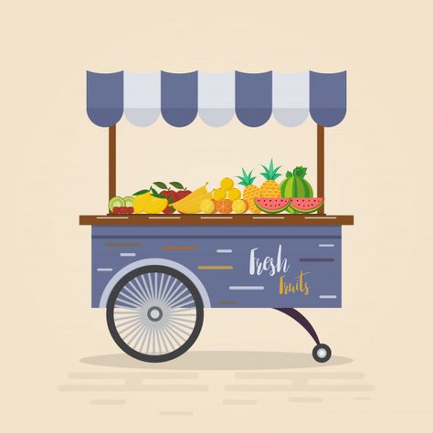 Stand Illustration, Best Friends Shoot, Farm Shop, Farm Stand, Flat Design, Caravan, Toy Chest, Premium Vector, Board Games