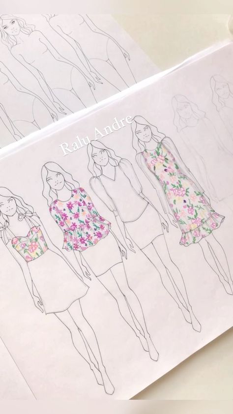 Ralu Andre | Fashion Design on Instagram: “Three looks from my Capsule Summer Collection. 🖋 Had fun sketching using my templates. If you want to get them the link is in my bio. • •…” Fashion Designer Studio, Cool Sketches, Summer Collection, Design Studio, Fashion Design, On Instagram, Instagram, Design