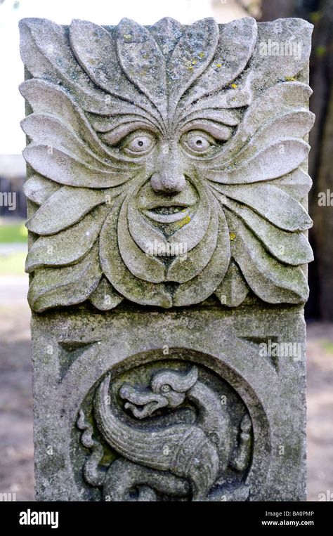 Green Man Carving, Green Man Sculpture, Folklore Design, Folk Horror, Garden Statuary, Norwich Cathedral, Green Woman, The Green Man, St Jerome