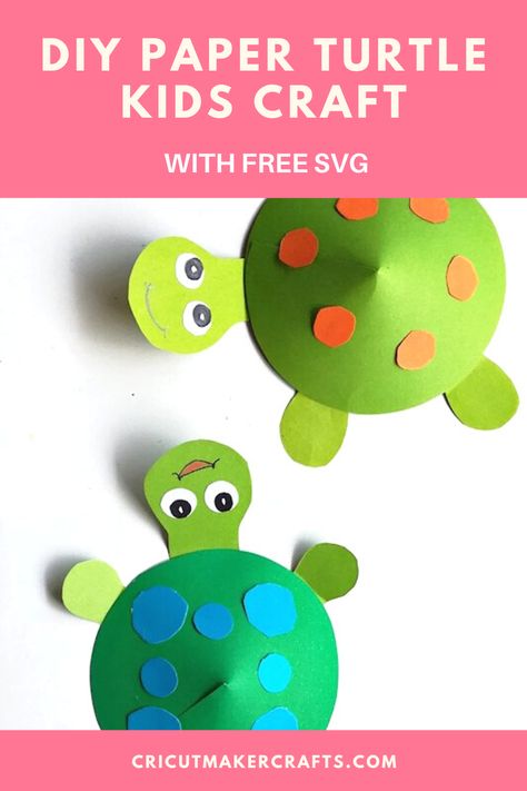 DIY paper turtle, Cricut kids craft with FREE SVG cut file, kids activities Fun Cricut Kids Crafts - Cricut projects to make with kids with FREE SVG cut files. Cricut preschool projects, useful crafts for kids, crafts for 6 year old boys, easy kids crafts, crafts for kids to do at home, kids- creative activities at home, kids craft ideas, free kids crafts, arts and crafts to do at home, art and craft ideas for kids, craft ideas for kids with paper, craft activities for kids Easy Turtle Crafts For Preschoolers, Easy Art And Craft For Preschoolers, 3d Art And Craft For Preschool, Easy Paper Crafts For Preschoolers, Craft Ideas For 6 Year, Turtle Art And Craft, Art For 5 Yrs Old, Crafts For Kids 6 Year, Crafts For 6 Year Boys