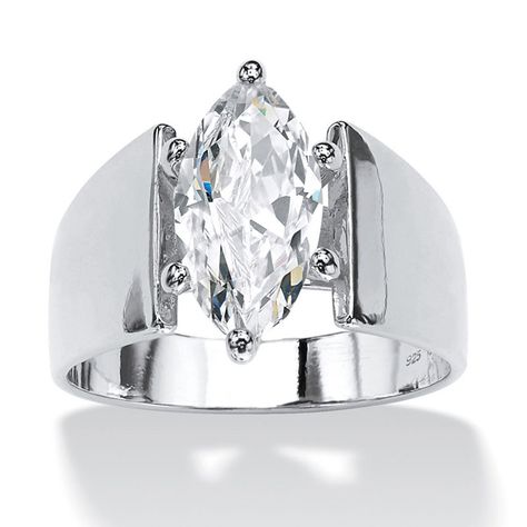 Diamonart Womens 2 CT. T.W. Marquise White Cubic Zirconia Sterling Silver Engagement Ring Cubic Zirconia Engagement Rings, Cubic Zirconia Jewelry, Skateboard Art, Sterling Silver Engagement Rings, Wide Band Rings, Silver Engagement Rings, Rip Curl, Marquise Cut, Sterling Silver Bands