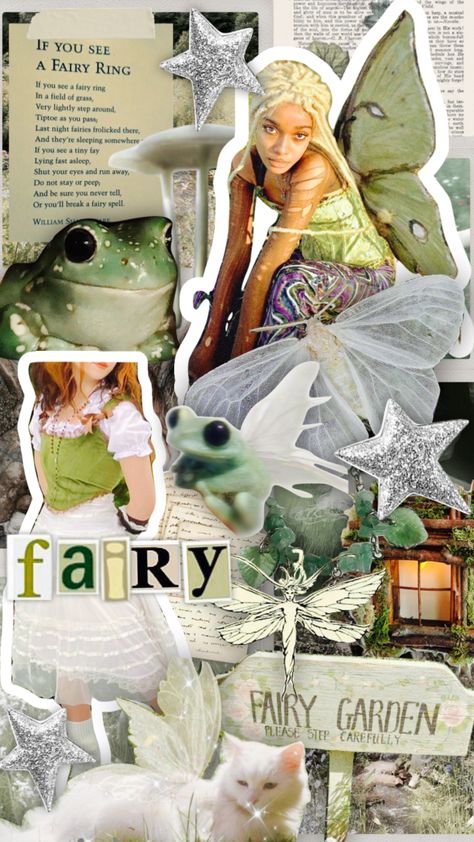 #fairycore #fairy #fae #nature #cottagecore #vintage #love #green #collage #myfirstshuffle #shuffle #moodboard #aesthetic Fairy Core Moodboard, Fairy Core Journal, Moodboard Fairy, Fairycore Moodboard, Fairycore Design, Fairy Moodboard, Fashion Designer Ideas, Fairy Spells, Space Fairy