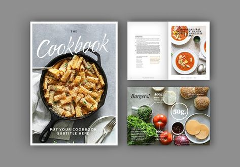 Cookbook / Recipe Book - A4+US by tomsarraipodesign on @creativemarket Food Blog Design, Moodboard Images, Recipe Book Templates, Cookbook Template, Best Cookbooks, Food Menu Design, Table Of Contents, Culinary Skills, Book Layout