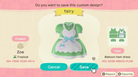 Green Animal Crossing Clothes, Animal Crossing Dress Design Pattern, Dress Pattern Animal Crossing, Acnh Yellow Dress, Animal Crossing New Leaf Qr Codes Dress, Relaxing Game, Green Apron, Clothes Codes, Acnh Clothes