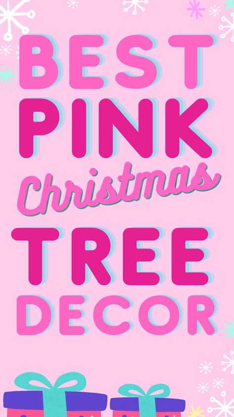 Hot pink or light pink? BOTH are stunning! Check out these fun ideas on which pink Christmas tree to choose and what to put on it. Pink And Red Christmas Tree Ideas, Black And Pink Christmas Tree Ideas, Diy Pink Ornaments Christmas Trees, Pink Tree Ideas, Pink Christmas Trees Decorated, How To Decorate A Pink Christmas Tree, Pink Ornaments Diy, Christmas Tree With Pink Decorations, Pink Christmas Tree Decorations Ideas