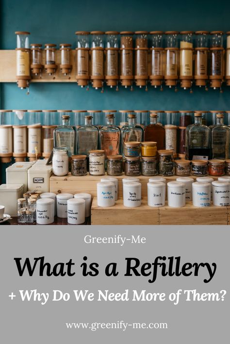 What is a refillery? Essentially it's a zero waste store you can refill goods without single-use plastic. Here's what you need to know. #zerowaste #refillery #plasticfree No Waste Grocery Store, Zero Waste Store Ideas, Refill Store Ideas, How To Start A Refill Store, Refillery Store Design, Refill Store Design, Zero Waste Store Design, Refillery Store, Refillery Shop