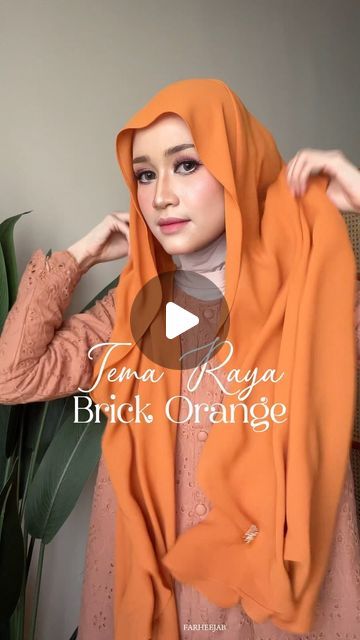 Orange Hijab, Pleated Shawl, Shawl Tutorial, Orange Brick, Hijab Fashion, Shawl, Make Up, On Instagram, Instagram