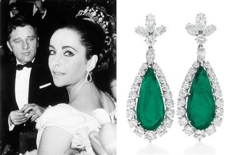 Some of the Oscar winner’s most iconic jewels go up for auction at Christie’s this week. See photos. Elizabeth Taylor Jewelry, Emerald Green Earrings, Jewelry Auction, Royal Jewels, Elizabeth Taylor, Emerald Earrings, Green Earrings, Emerald Jewelry, Bridesmaid Earrings