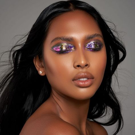 Chrome Makeup, Futuristic Makeup, Eyeliner Designs, Danessa Myricks, Everyday Makeup Tutorials, Creative Makeup Looks, Skin Complexion, Hazel Eyes, Editorial Makeup