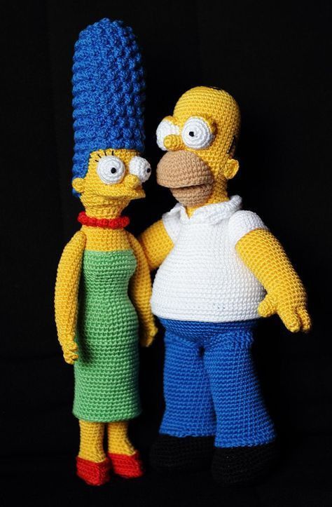 Bart And Lisa, Clown Crochet Pattern, Bart And Lisa Simpson, Etsy Knitting Patterns, Diy Crafts Crochet, Marge Simpson, Crochet Toys Free, Crochet Disney, Pola Amigurumi