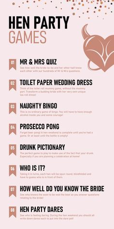 Pyjama Party Hens Night, Stag And Hen Party, Sten Do Games, Hens Party Drinks, Fun Hens Party Ideas, Fun Hen Party Ideas, Hendo Ideas Bridal Parties, Hen Party Games Classy, Hen Do Games Party Ideas