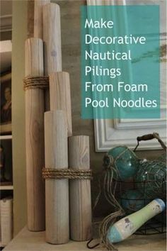 Bathroom Beach Theme, Diy Coastal Decor, Diy Nautical Decor, Noodles Ideas, Pool Noodle Crafts, Foam Noodles, Nautical Diy, Pool Noodle, Nautical Bathrooms