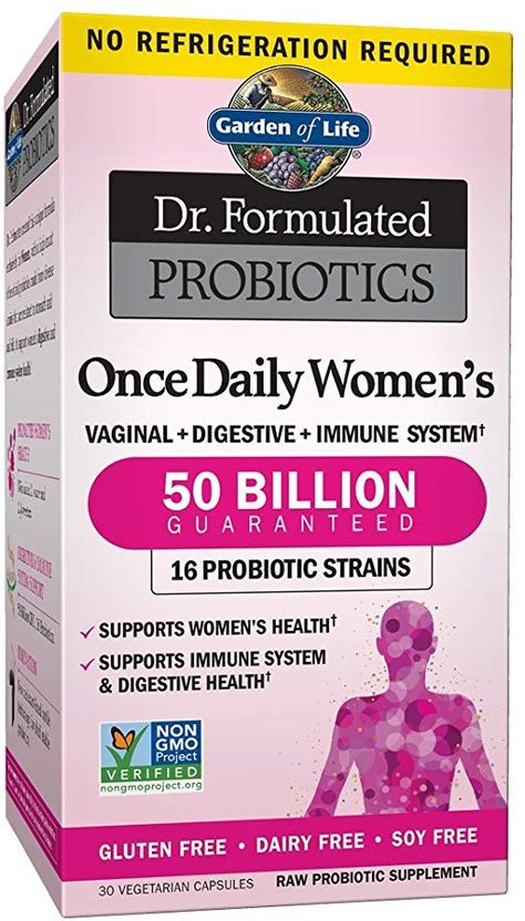 Amazon.com: Garden of Life Dr. Formulated Probiotics for Women, Once Daily Women’s Probiotics, 50 Billion CFU Guaranteed, 16 Strains, Shelf Stable, Gluten Dairy & Soy Free One a Day, Prebiotic Fiber, 30 Capsules: Health & Personal Care Sources Of Probiotics, Probiotics For Women, Lactobacillus Gasseri, Lactobacillus Reuteri, Healthy Microbiome, Constipation Relief, Probiotics Supplement, Immune Health, Digestive Health