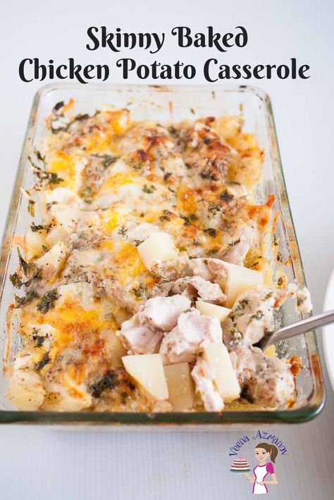 Chicken Potato Bake Healthy, Healthy Chicken Casseroles For Two, Low Calorie Chicken Bake, Chicken Potato Casserole Healthy, Baked Potato And Chicken Casserole, Low Calorie Chicken And Potato Recipes, Boneless Chicken And Potatoes Recipes, Leftover Chicken Recipes With Potatoes, Chicken And Sliced Potatoes Recipes