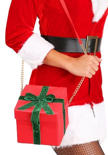 Present Box Purse for Women Christmas Handbags, Treat Bags For Kids, Christmas Purse, Novelty Purses, Present Box, Bags For Kids, Antler Headband, Unique Handbags, Red Gloves