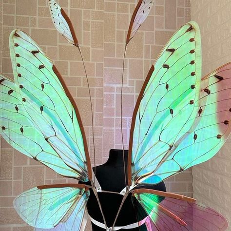 crystalwingsua - Etsy Large Fairy Wings, Green Fairy Wings, Cicada Wings, Male Fairy, Playing Dress-up, Costume Wings, Cute Animal Quotes, A Night At The Opera, Wings Costume