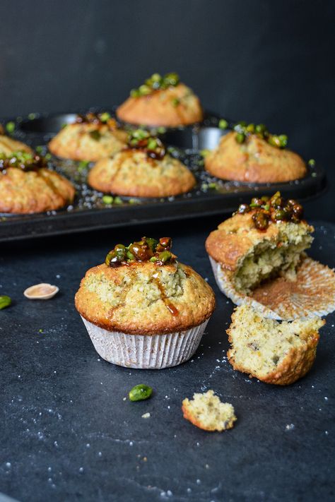 Orange Blossom Dessert, Spring Muffins, Caramelized Pistachios, Spring Baking Ideas, Orange Blossom Water Recipes, Spring Bakes, Pistachio Muffins, Breakfast Spread, Spring Baking