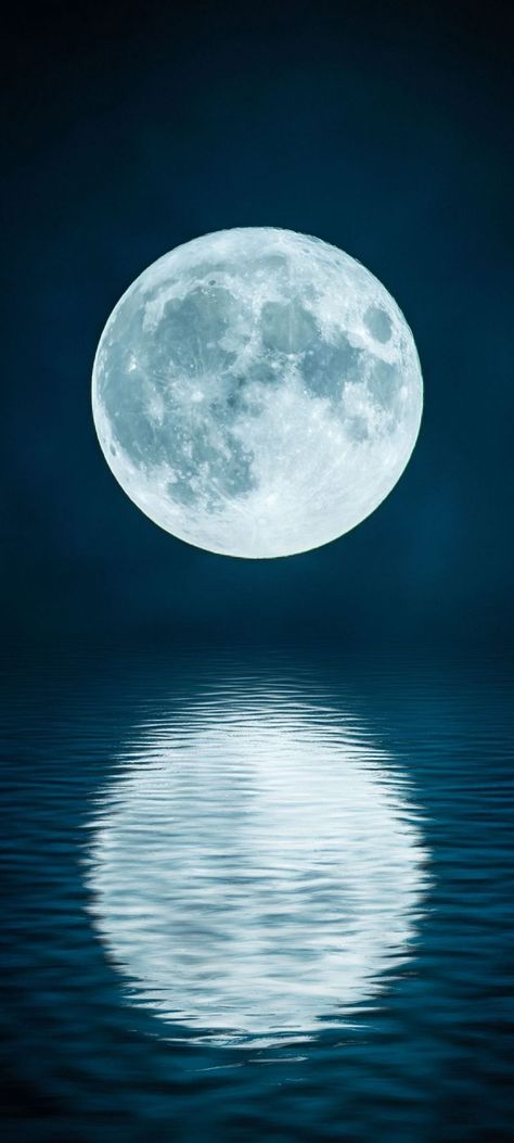 #Moon, #Water, #Night, #Dark, Moon And Water, Full Moon Water, Beach Wallpaper Iphone, Anime Lock Screen Wallpapers, Moon Water, Dark Landscape, Blue Sky Clouds, Velvet Wallpaper, Water Reflection