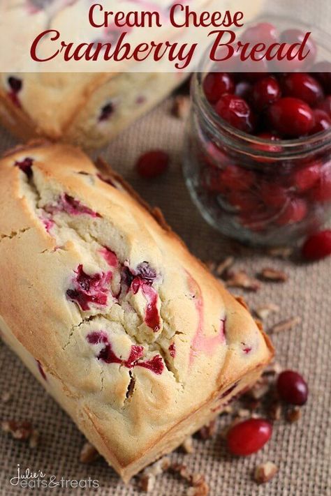 Cream Cheese Cranberry Bread Recipe ~ Amazingly Soft and Tender Quick Bread Stuffed with Tart Cranberries! Cranberry Cottage, Cranberry Bread Recipes, Cream Cheese Bread, Autumn Cottage, Cranberry Cream Cheese, Cranberry Bread, Cranberry Cheese, Loaf Of Bread, Cranberry Recipes