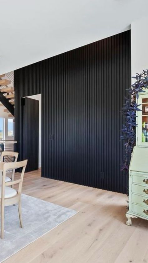 Conceal Door, Frameless Door, Wood Plank Walls, Plank Walls, Hidden Door, Door Ideas, Black Panels, Mid Century House, Wood Planks