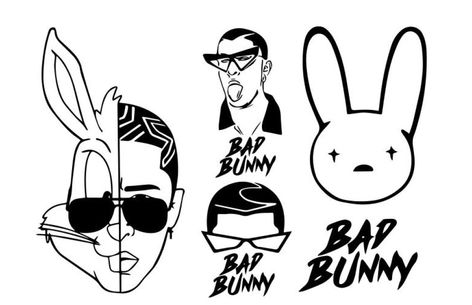 Are you looking for a new way to bring some fun and creativity into the lives of your kids? Well, look no further than bad bunny coloring pages! These vibrant, unique activity sheets offer countless o... Bad Bunny Logo, Bunny Monogram, Bunny Coloring, Stickers Cool, Music Svg, Bunny Silhouette, Bunny Tattoos, Cricut Explore Projects, Bunny Coloring Pages