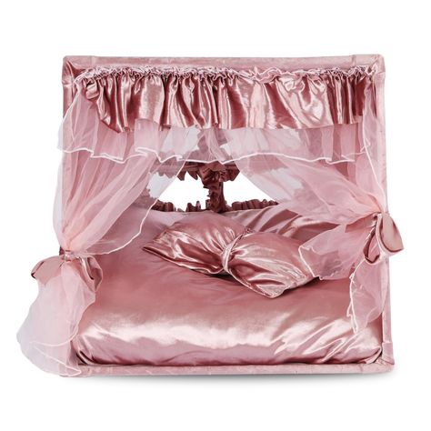 PRICES MAY VARY. ★Lace Princess Cat Tent Bed: This pet nest features a combination of tent and cat bed, with a fashionable princess-style design. The back has a lace window design, allowing you to observe your cat's status at any time. ★Material: High -end ice silk satin fabric, the fabric is soft, the smooth and removable thickened cushion with a smooth zipper canopy beds for cats★Size: The dimensions of this cat tent bed are 20.8* 16.9*19.6 inches.An added advantage is the silk material which How To Make A Cat Bed, Princess Cat Bed, Cute Cat Beds, Princess Dog Bed, Luxury Cat Bed, Cat Princess, Pet Room, Apartment Pet, Tent Bed